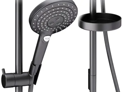 Faucets and shower systems Hansgrohe black set 170 3D model