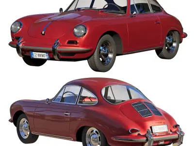 Car Porsche 356 C coupe 3D model