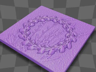 Grass wreath design for CNC 3D print model