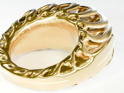 golden ancient style ring jew Free 3D model