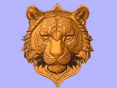 ESCUDO CABECA DE TIGRE 3D model