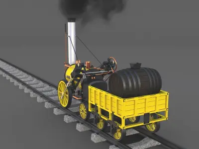 The Stephenson Animated Rocket Locomotive 3D model