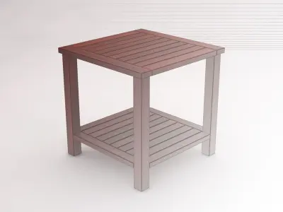 SIDE TABLE---Double square and wooden lath 3D model