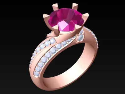 Diamond Ring - Womens Rings - N192318 3D print model