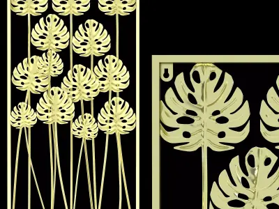 wall decor gold 3D model