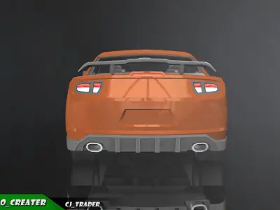 Low-Poly Car Racing  Concept Lowpoly 3D Model Low-poly 3D model