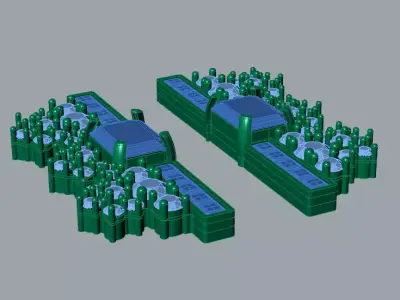 High jewellry emelad earing 3D print model