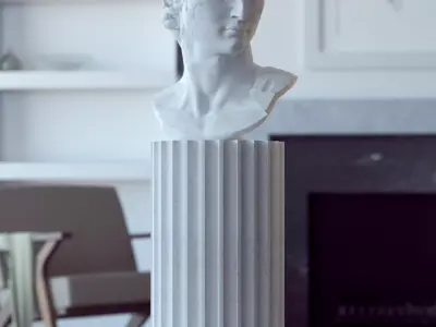 David Statue on Ionic Column 3D print model