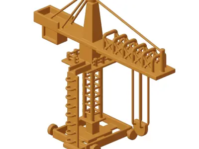 Plastic Industrial Tower Crane Toy 3D model