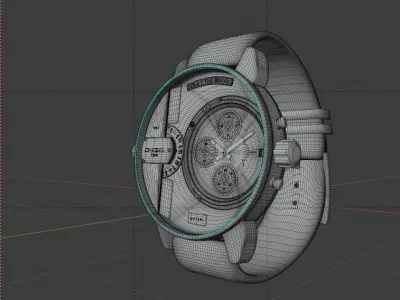 diesel watch clock time jewerly sport 3D model