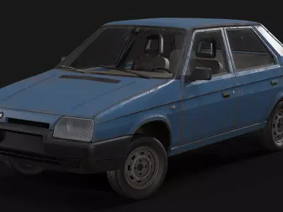 Skoda - Favorit Low-poly 3D model