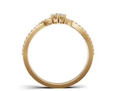 Modelo 3D de Anel Solitario pronto para Impressao 3D e Fundicao 3D print model