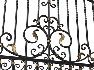 Fence Entrance Driveway Iron Classic Gate 3D model