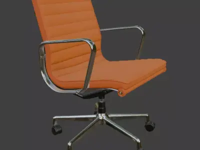 Modern Orange Executive Office Chair - High Detail 3D Model 3D model