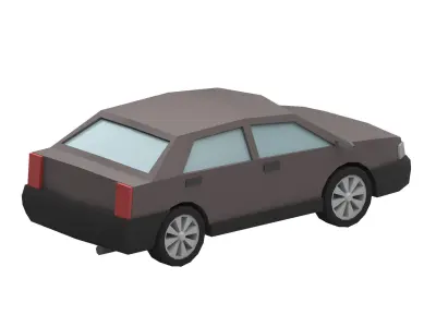 Stylized Set of Cars Low-poly 3D model