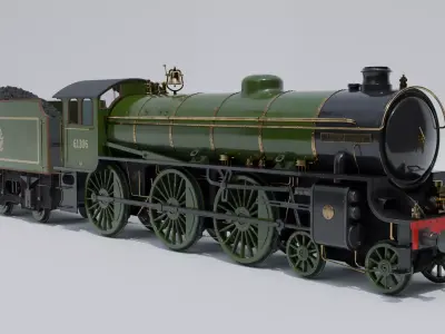 Steam Train Low-poly 3D model