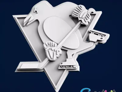 Pittsburgh Penguins 3d logo and 3D pendant 3D print model