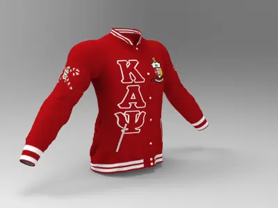 Kappa Alpha Psi Baseball jacket Rigged Unity Unreal Low-poly 3D model
