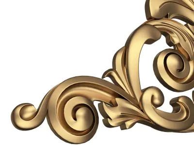 Corner Carved Plaster Molding Decoration 010 Low-poly 3D model