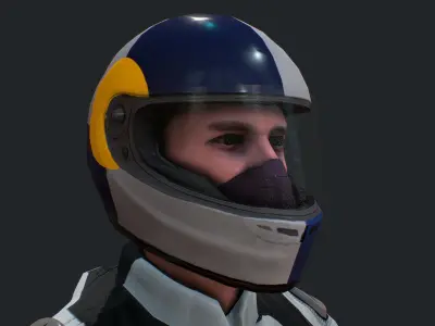 Racing Bike Rider Low-poly 3D model