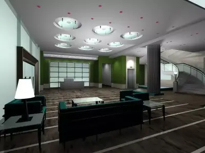 Luxury architectural Hall Lobby 3D model