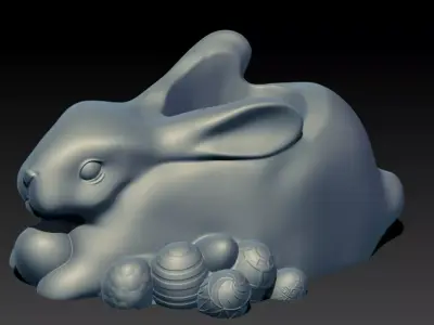 flower pots with a cute Easter bunny theme Free 3D print model