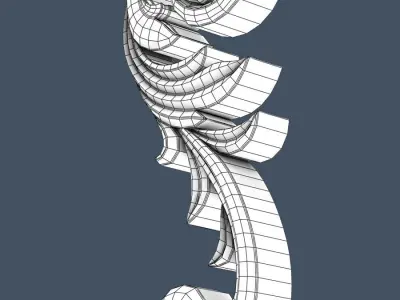 Decorative Scroll 3D model 2