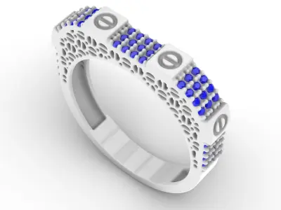 Jewelry Diamond Ring Model RG81 Free 3D print model