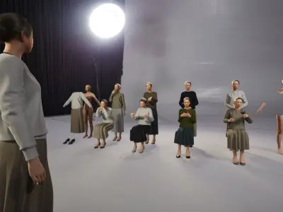 Modular Character - Asian Smart Casual Woman - FK2 Low-poly 3D model