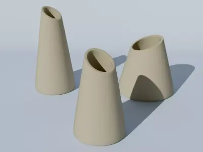 Set of 3 decoration vases for flowers for 3d print  3D print model