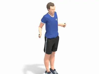 Jumping Rope  Exercise Man Animation Low-poly 3D model