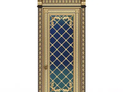 Carved Door Classic 01302 Black Low-poly 3D model