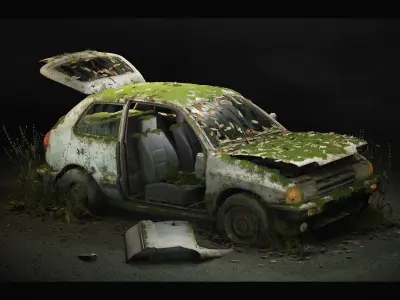 Procedural Vehicles - Pickup-Hatchback Two Pack Low-poly 3D model