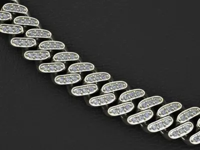 10MM MIAMI CUBAN LINK CHAIN DIAMOND 3D print model
