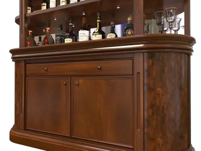 Classic European style Wine Cabinet 2 3D model