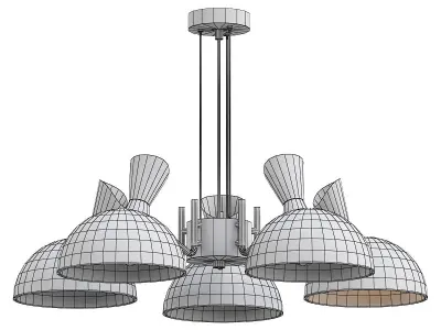 amanda modern chandelier with clear glass shades 3D model