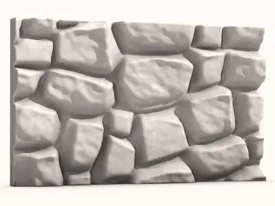 Rustic Sandstone Wall High Detail 3D model