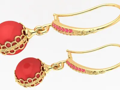 Earrings boutique Cherries 3D print model