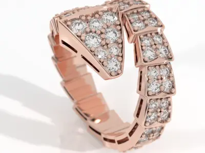 BVLGARI snake diamonds ring 3D print model