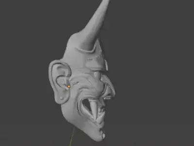 Japanese Demon Mask for Cosplay and Decoration 3D print model