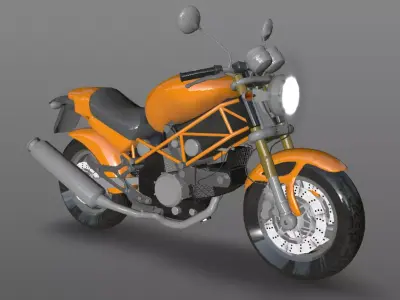 Ducati Monster Heavy Bike 3D Model Game Ready Asset Low-poly 3D model