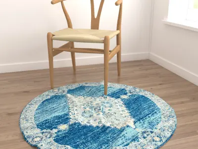 Round Rug Set 197 3D model