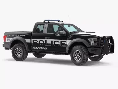Police Pickup Truck Modern Generic 3D model