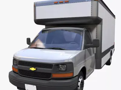 Express  box van Low-poly 3D model