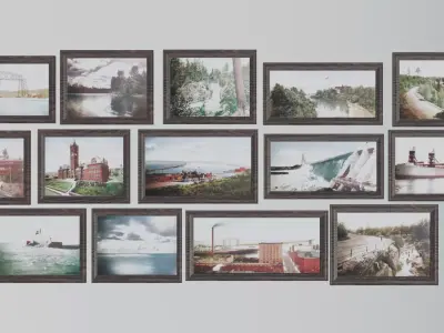 Antique Photos of Duluth Minnesota Low-poly 3D model