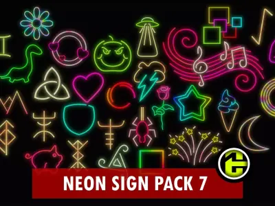 Ultimate Neon Sign pack 7 Low-poly 3D model