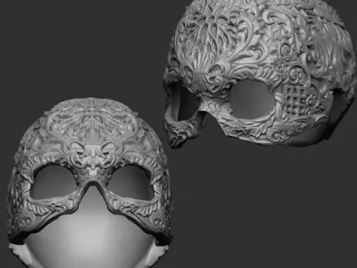 Skull helmet 3D print model