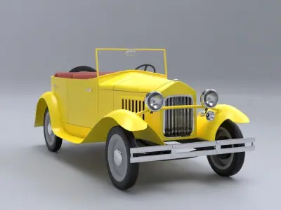 Old cartoon car 3D model