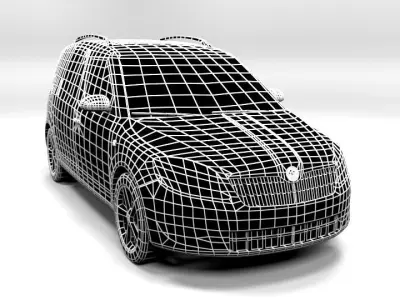 SKODA ROOMSTER 2011 LOWPOLY Low-poly 3D model