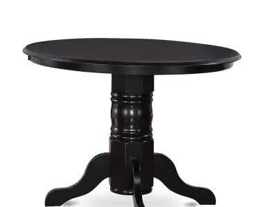 Gallatin Piece Solid Wood Pedestal Dining Set 3D model